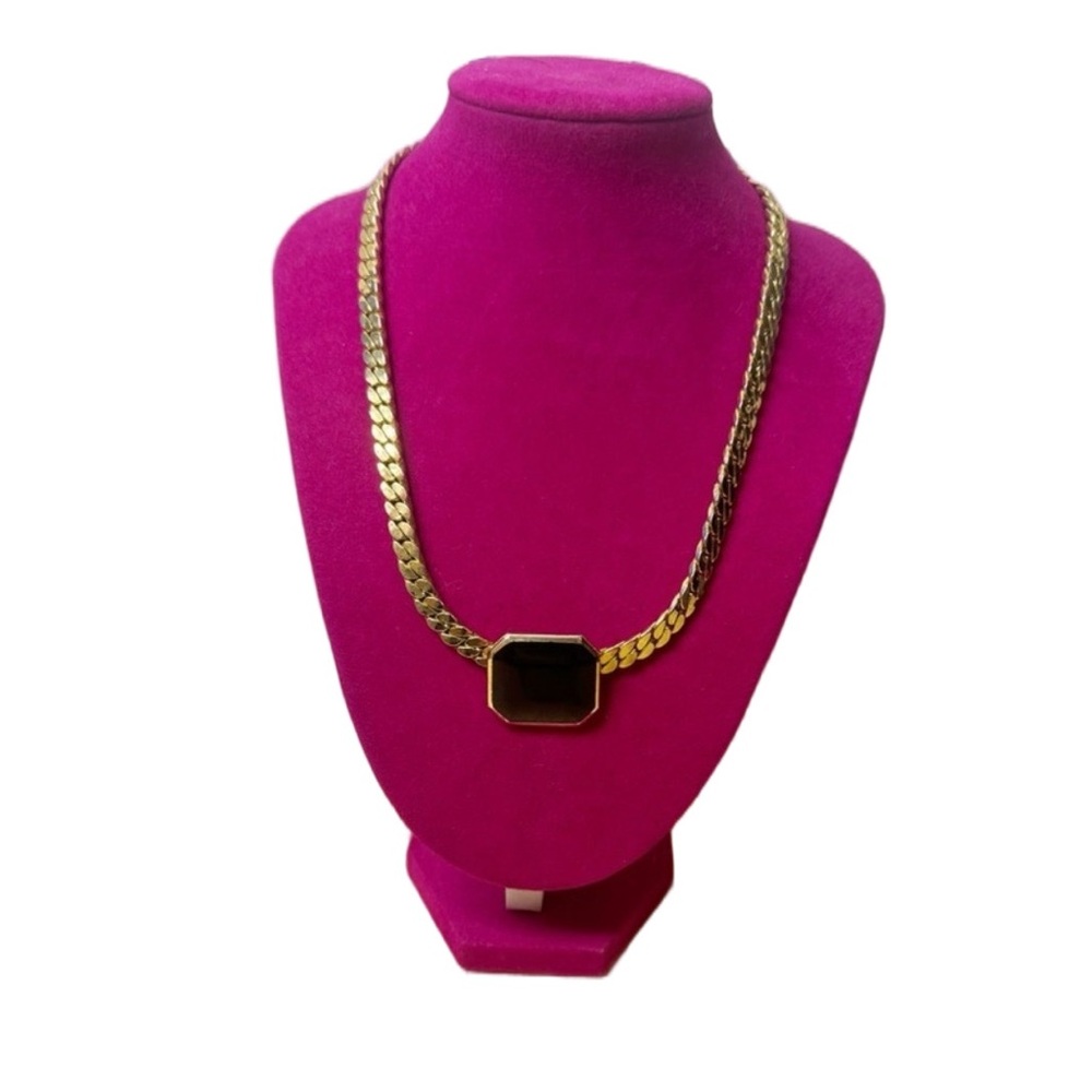 Park-lane Gold Necklace. Dark Stone. Vintage. Y2K. Great Condition
